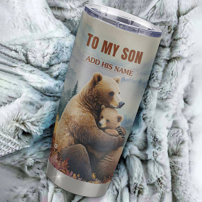 Personalized To My Son Gifts Tumbler From Mom Dad Mother Father Whenever Bear Unique Birthday Gifts For Son Graduation Christmas Custom Stainless Steel Cup Travel Mug | teecentury
