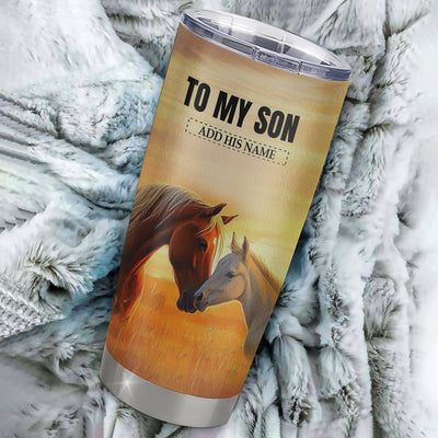 Personalized To My Son Gifts Tumbler From Mom Dad Mother Father Whenever Horse Unique Birthday Gifts For Son Graduation Christmas Custom Stainless Steel Cup Travel Mug | teecentury