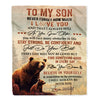 Personalized To My Son I Love You Forever Blanket From Mom Dad Mother Bear Son Birthday Gifts Graduation Christmas Customized Bed Fleece Throw Blanket | teecentury