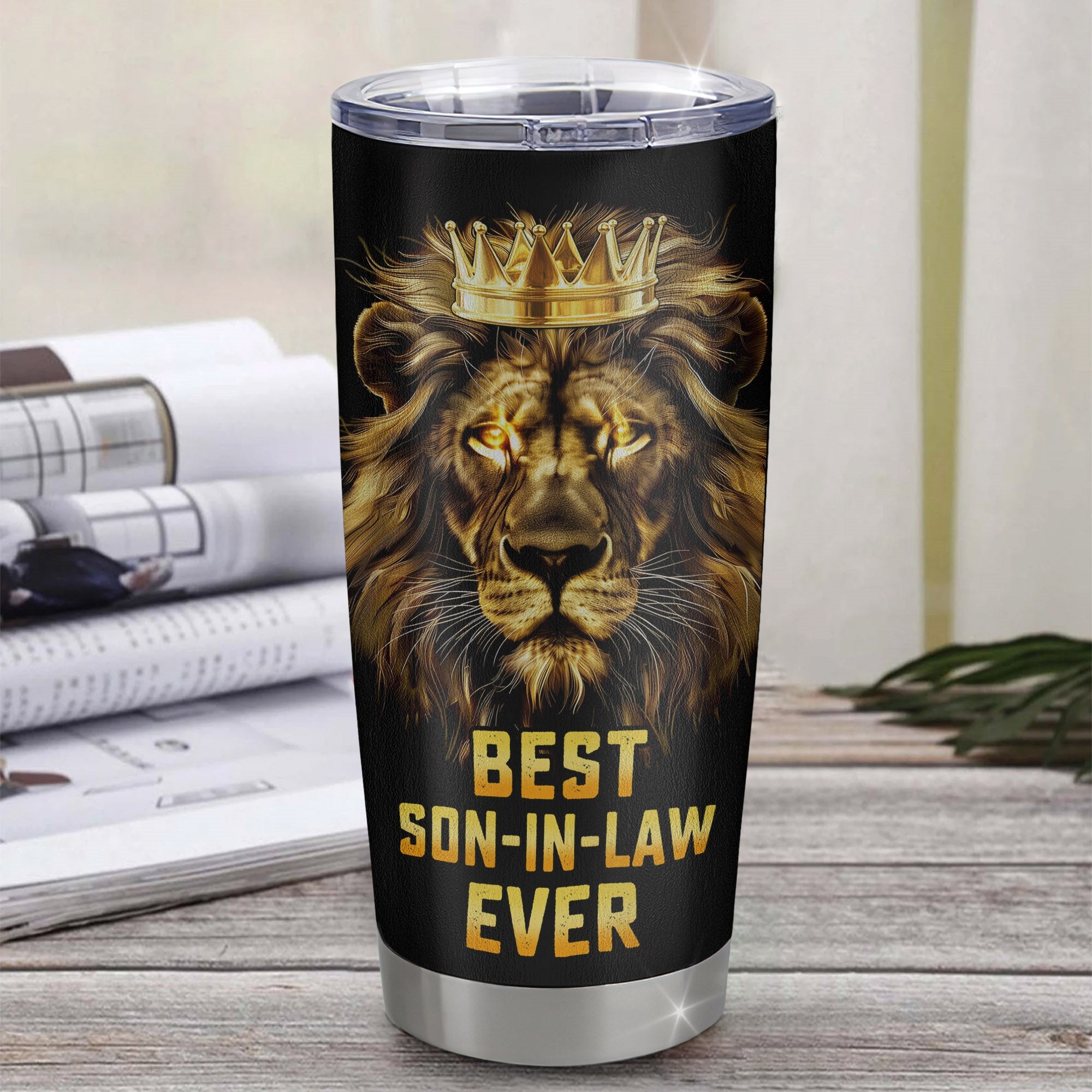 Personalized To My Son In Law From Mom Mother In Law Stainless Steel Tumbler Cup I Didn't Give You The Gift Of Life Lion Son In Law Birthday Christmas Travel Mug | teecentury