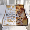 Personalized To My Son Lion Blanket From Mom Dad I Closed My Eyes Great Son Birthday Christmas Thanksgiving Graduation Customized Fleece Blanket Blanket | Teecentury.com