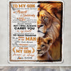 Personalized To My Son Lion Blanket From Mom Dad I Closed My Eyes Great Son Birthday Christmas Thanksgiving Graduation Customized Fleece Blanket Blanket | Teecentury.com