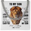 Cuban Link Chain Necklace Stainless Steel | 1 | Personalized To My Son Lion Necklace From Dad Father I Closed My Eyes Great Son Birthday Gifts Graduation Christmas Customized Gift Box Message Card | teecentury