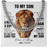 Cuban Link Chain Necklace Stainless Steel | 1 | Personalized To My Son Lion Necklace From Dad Father I Closed My Eyes Great Son Birthday Gifts Graduation Christmas Customized Gift Box Message Card | teecentury