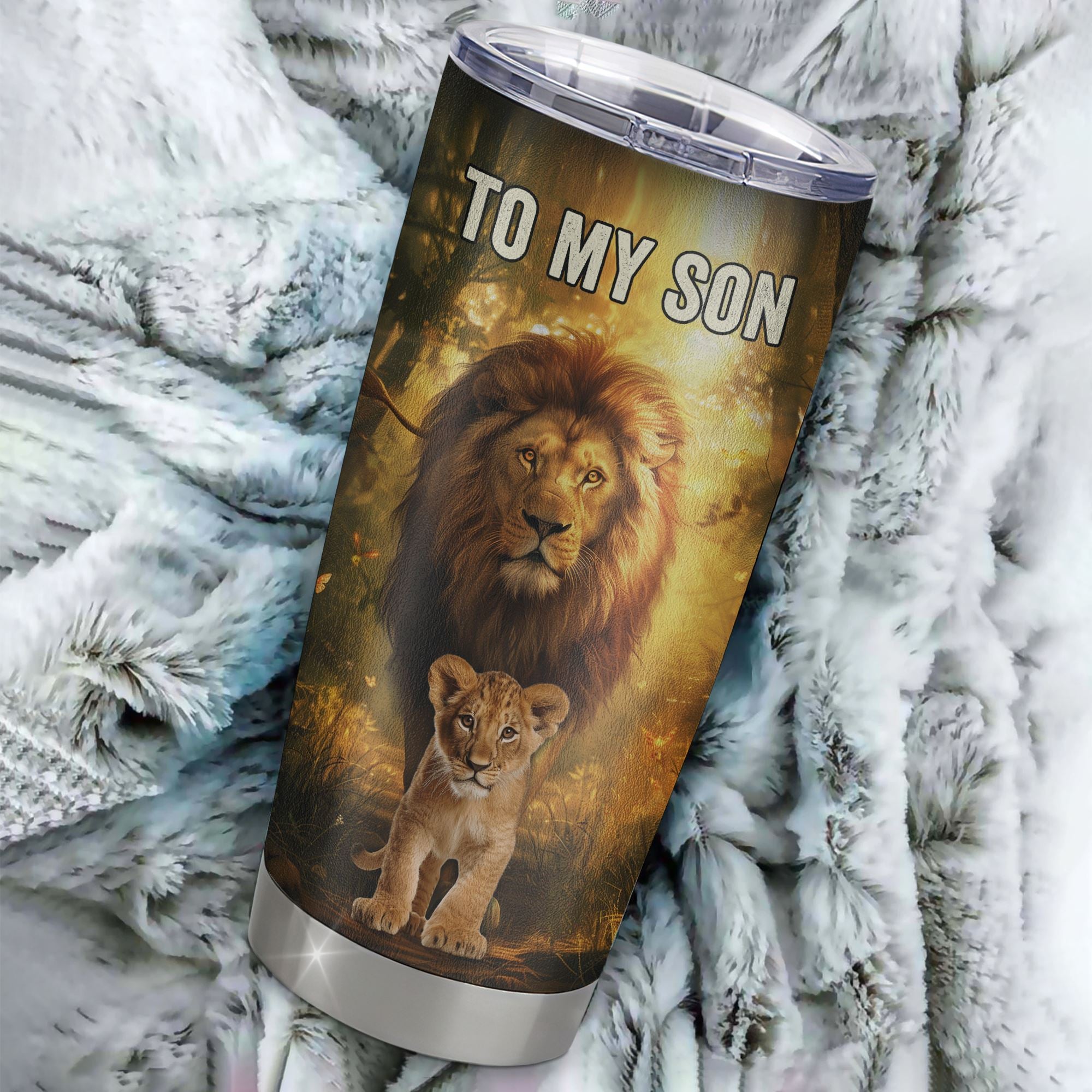 Personalized To My Son Lion Tumbler From Dad Father Never Forget That I Love You Son Birthday Gifts Graduation Christmas Custom Stainless Steel Cup Travel Mug | teecentury