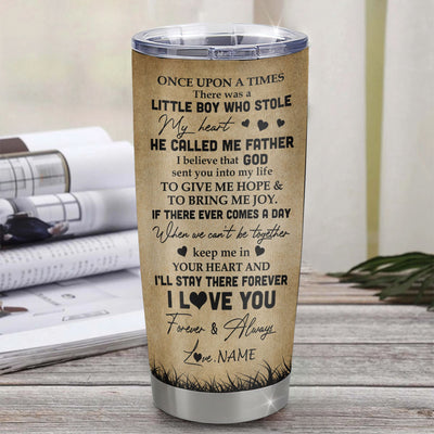 Personalized To My Son Lion Tumbler From Dad Father Stainless Steel Cup I'll Stay There Forever Son Birthday Graduation Christmas Travel Mug | teecentury