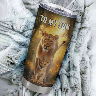 Personalized To My Son Lion Tumbler From Mom Mother Never Forget That I Love You Son Birthday Gifts Graduation Christmas Custom Stainless Steel Cup Travel Mug | teecentury