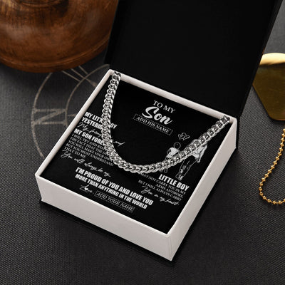 Cuban Link Chain Necklace Stainless Steel | 2 | Personalized To My Son Necklace From Mom Mother My Boy My Friend Proud And Love Son Birthday Gifts Graduation Christmas Custom Gift Box Message Card | https://teecentury.
