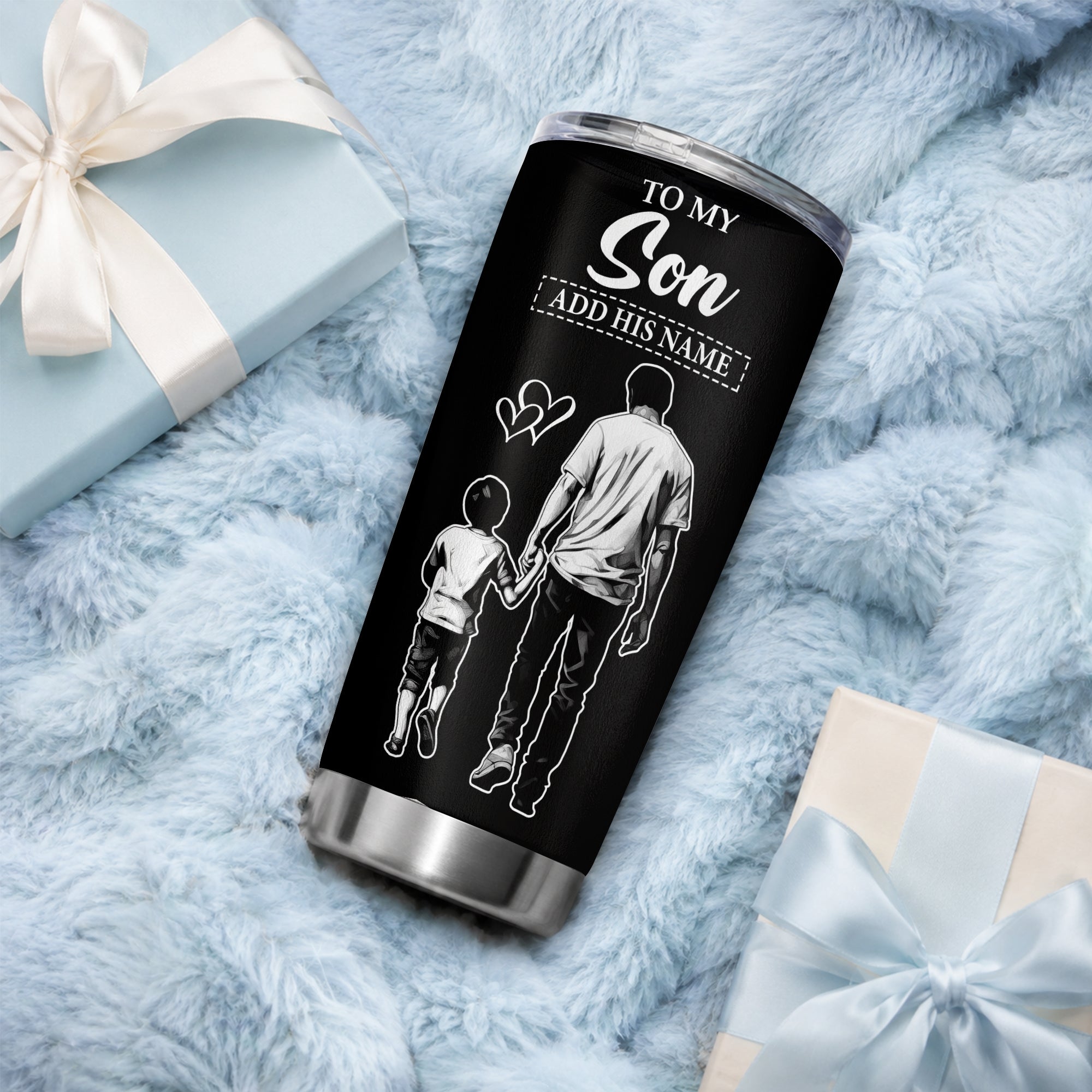 Personalized To My Son Tumbler From Dad Father My Little Boy My Friend Proud And Love Son Birthday Gifts Graduation Christmas Custom Stainless Steel Mug | teecentury