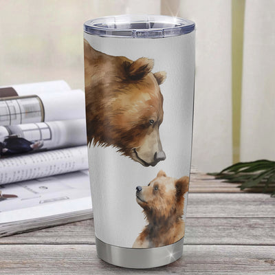 Personalized To My Son Tumbler From Mom Dad Father Mother Stainless Steel Cup Never Forget That I Love You Bear Son Birthday Graduation Christmas Travel Mug | teecentury