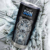 Personalized To My Son Tumbler From Mom Dad I Close My Eyes White Tiger Birthday Gifts For Son Graduation Christmas Gift From Parents Stainless Steel Mug | teecentury