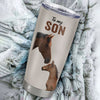 Personalized To My Son Tumbler From Mom Dad Mother Father Stainless Steel Cup This Old Horse Love You Son Birthday Graduation Christmas Custom Travel Mug | teecentury