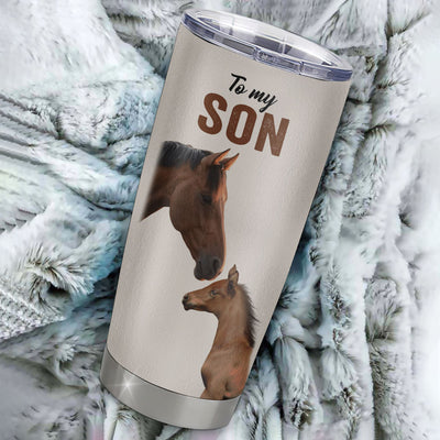 Personalized To My Son Tumbler From Mom Dad Mother Father Stainless Steel Cup This Old Horse Love You Son Birthday Graduation Christmas Custom Travel Mug | teecentury