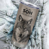 Personalized To My Son Tumbler From Mom Dad Mother Father Wolf Braver Stronger Smarter Son Birthday Graduation Christmas Custom Stainless Steel Cup Travel Mug | teecentury