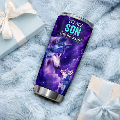 Personalized To My Son Tumbler From Mom Dad Mother Father Wolf Never Forget I Love You Son Birthday Gifts Graduation Christmas Custom Stainless Steel Travel Mug | teecentury