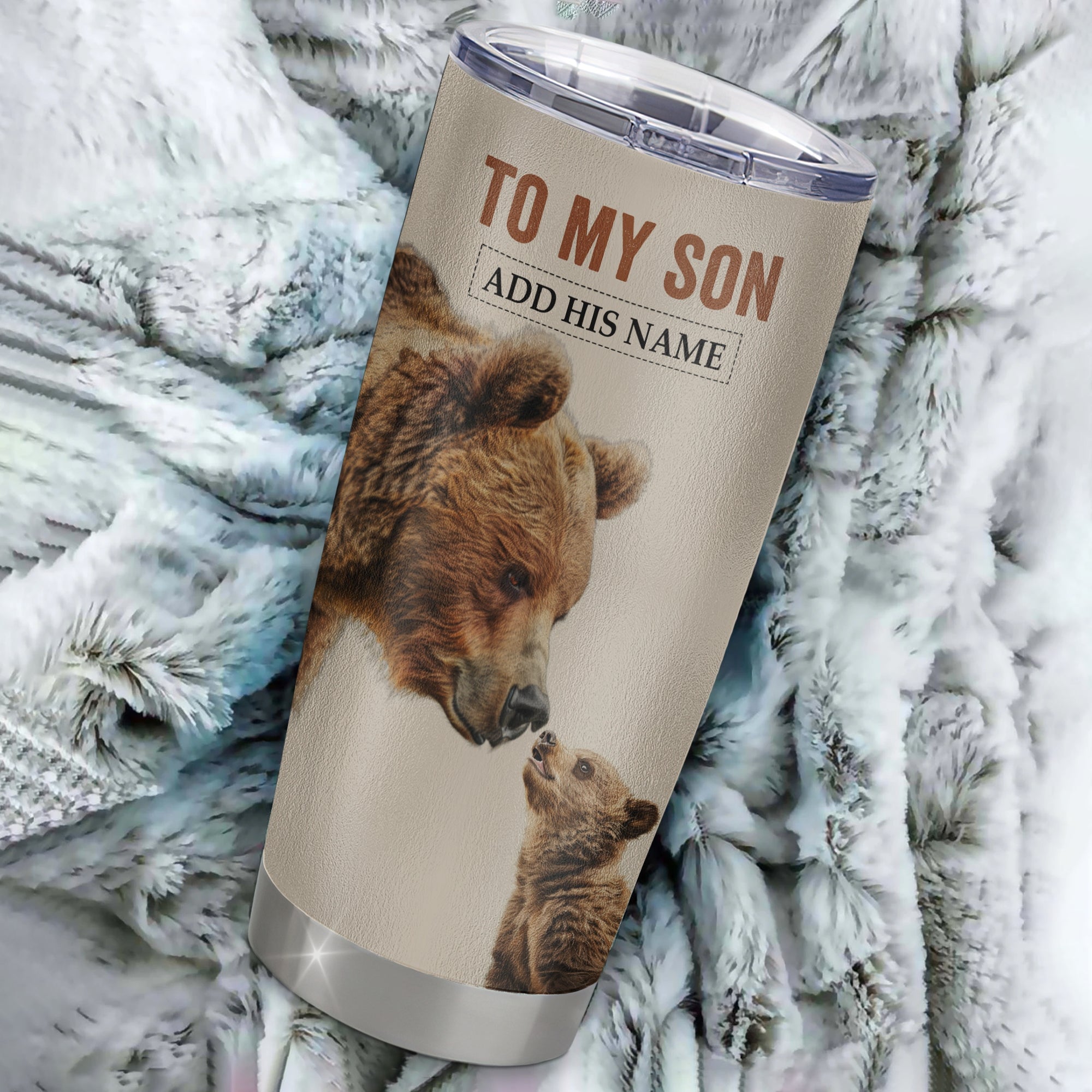 Personalized To My Son Tumbler From Mom Dad Mother Father You Will Never Lose Bear Son Birthday Gifts Graduation Christmas Custom Stainless Steel Cup Travel Mug | teecentury