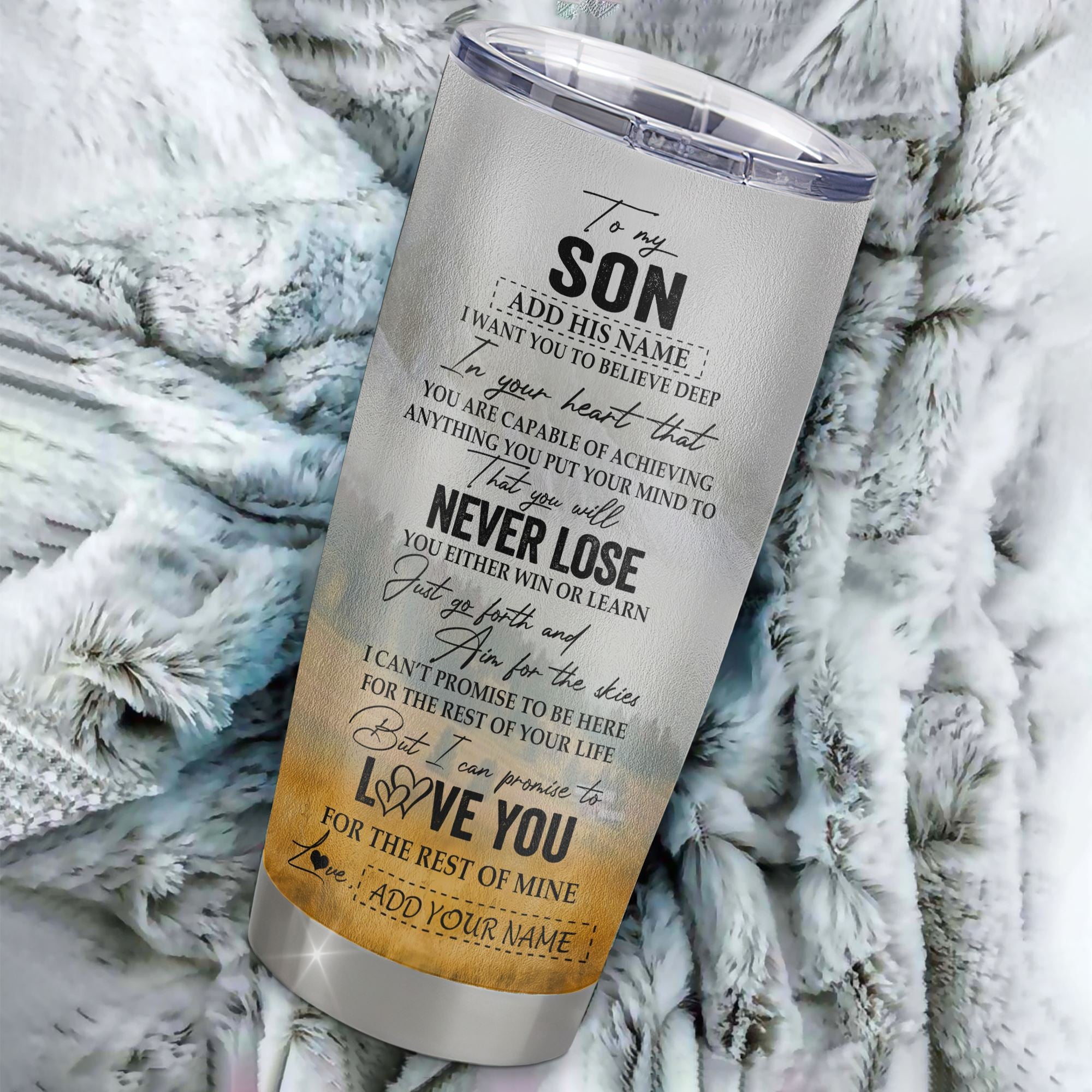 Personalized To My Son Tumbler From Mom Dad Mother Father You Will Never Lose Horse Son Birthday Gifts Graduation Christmas Custom Stainless Steel Cup Travel Mug | teecentury