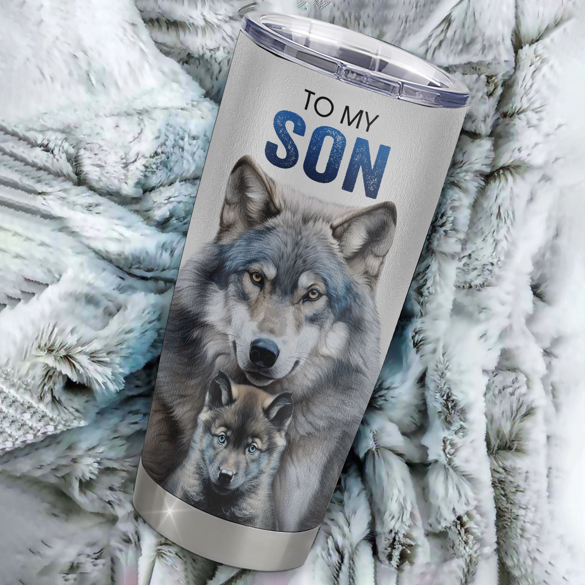 Personalized To My Son Tumbler From Mom Dad Mother Stainless Steel Cup I Close My Eyes For But A Moment Wolf Son Birthday Gifts Graduation Christmas Travel Mug | teecentury