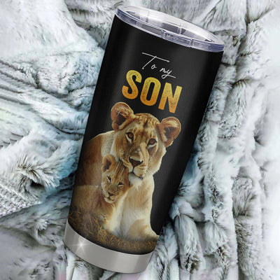 Personalized To My Son Tumbler From Mom Mother Stainless Steel Cup Lion My Only Wish For You Son Birthday Graduation Christmas Travel Mug | teecentury