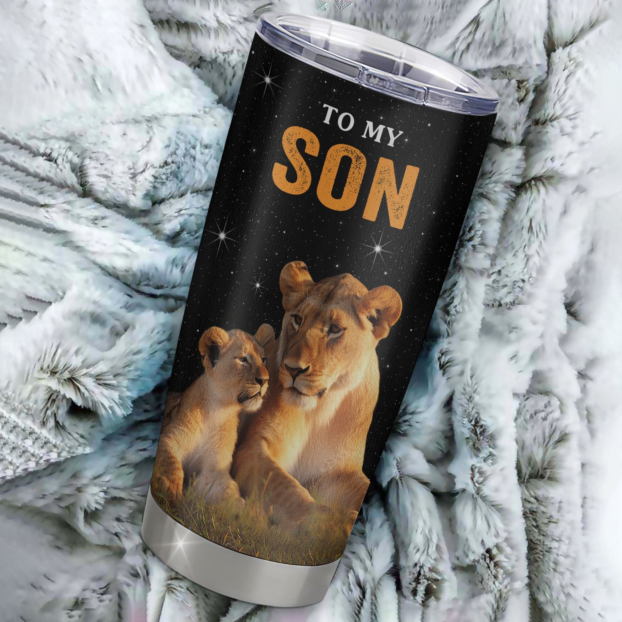Personalized To My Son Tumbler From Mom Mother Stainless Steel Cup Live Laugh Love Lion Son Birthday Gifts Positive Graduation Christmas Custom Travel Mug | teecentury