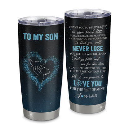 Personalized To My Son Tumbler From Mom Mother Stainless Steel Cup Promise To Love You Son Birthday Graduation Christmas Travel Mug | teecentury
