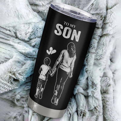 Personalized To My Son Tumbler Stainless Steel Cup I Love You Forever From Mom Mother Son Birthday Gifts Christmas Thanksgiving Graduation Custom Travel Mug | teecentury