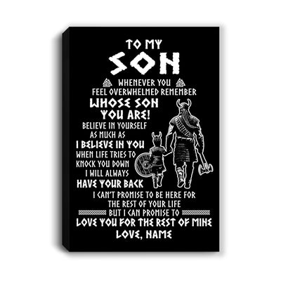 Personalized To My Son Viking Canvas From Dad Mother Father Whenever You Feel Overwhelmed Son Birthday Gifts Graduation Christmas Custom Wall Art Print Framed Canvas | teecentury