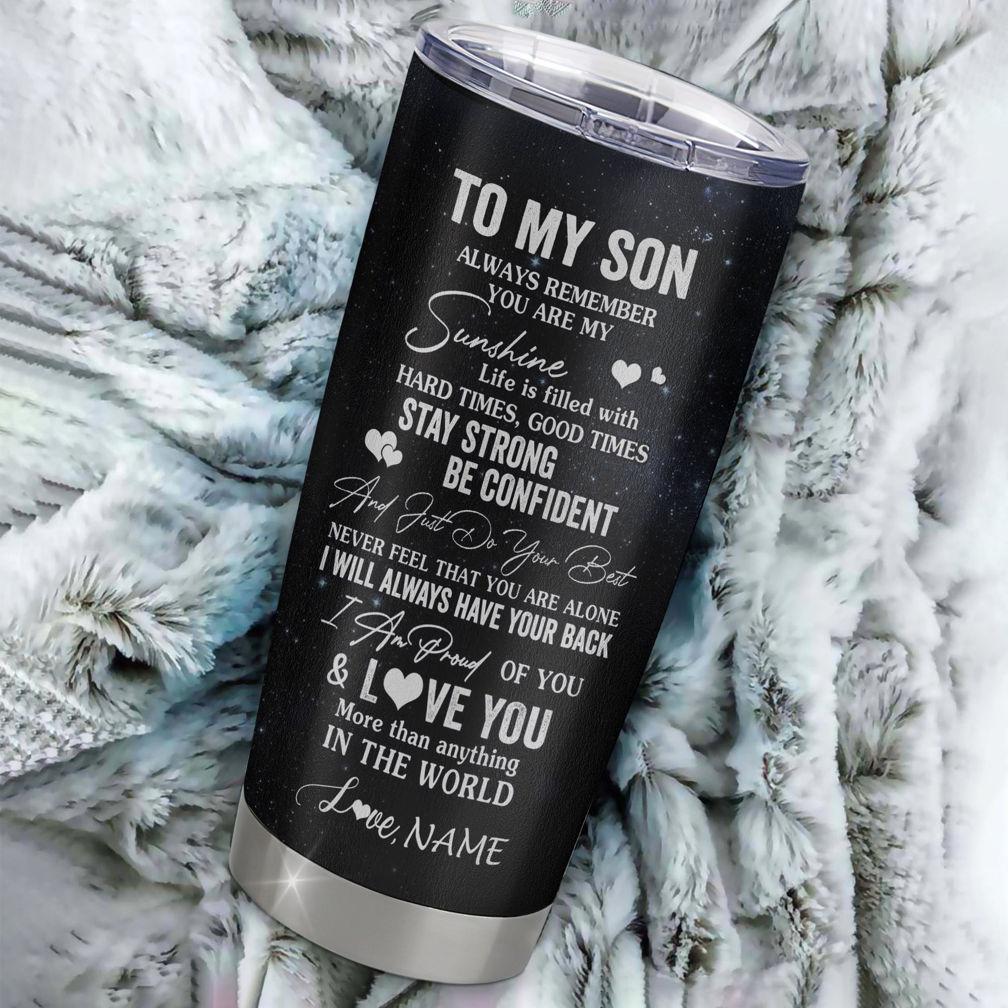 Personalized To My Son Wolf Tumbler From Mom Dad Mother Stainless Steel Cup Always Remember Son Birthday Graduation Christmas Travel Mug | teecentury