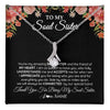 Alluring Beauty Necklace 14K White Gold Finish | 1 | Personalized To My Soul Sister Gift Necklace Best Friend Unique Friendship Long Distance Unbiological Sister Birthday Jewelry Christmas Customized Message Card | teecentury