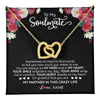Interlocking Hearts Necklace 18K Yellow Gold Finish | 1 | Personalized To My Soulmate Necklace From Husband You Are My Partner Wife Birthday Anniversary Valentines Day Christmas Customized Gift Box Message Card | teecentury