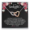 Interlocking Hearts Necklace | Personalized To My Soulmate Necklace From Husband You Are My Partner Wife Birthday Anniversary Valentines Day Christmas Customized Gift Box Message Card | teecentury