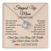 Love Knot Necklace 14K White Gold Finish | 1 | Personalized To My Stepped Up Mom Necklace From Stepdaughter Stepson Thank You For Being The Mother Bonus Mom Gifts Birthday Mothers Day Gift Box Message Card | https://teecentury.