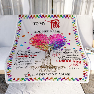 Personalized To My Titi Blanket From Niece Nephew Colorful Tree Thank You For All Titi Birthday Gifts Mothers Day Thanksgiving Christmas Customized Fleece Blanket | teecentury