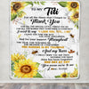 Personalized To My Titi Blanket From Niece Nephew Sunflower Thank You I Love You Titi Birthday Mothers Day Christmas Customized Gift Fleece Blanket | teecentury