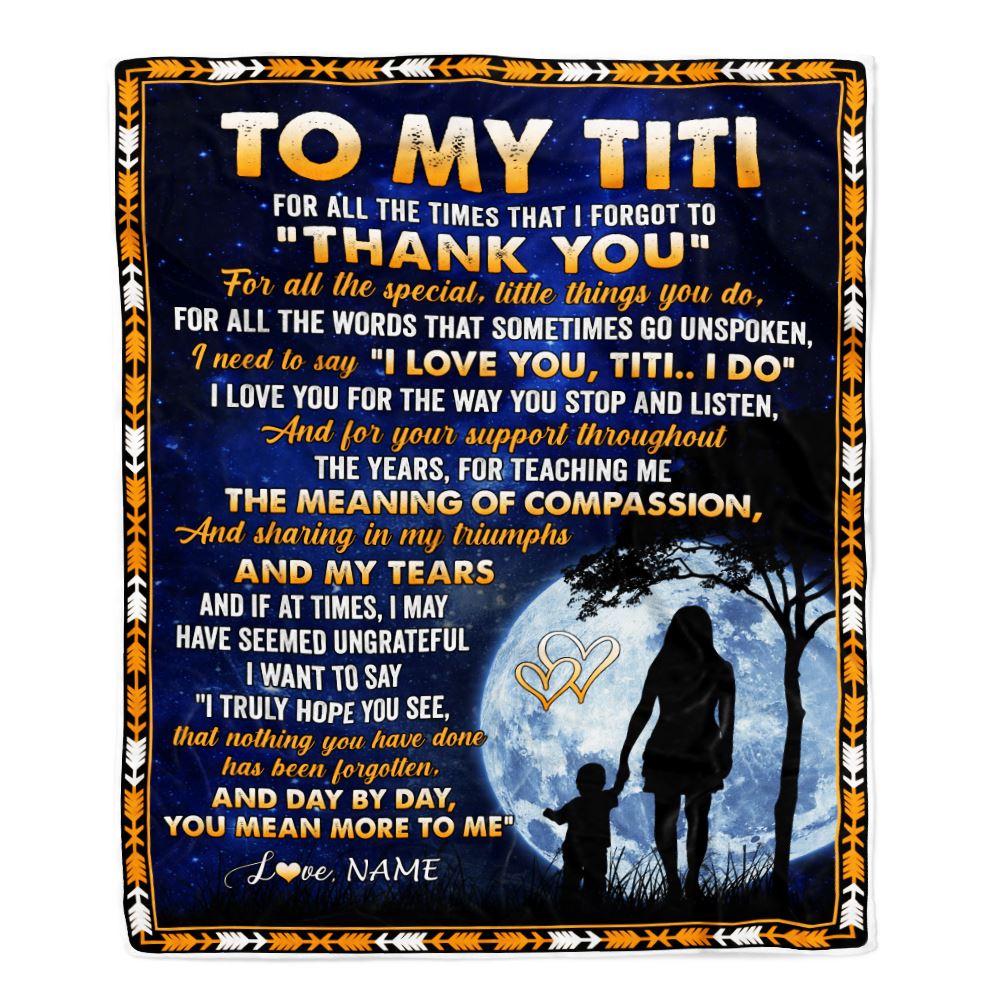 Personalized To My Titi Blanket From Niece Nephew Thank You Grateful Love Titi Birthday Mothers Day Christmas Customized Gift Fleece Throw Blanket | teecentury