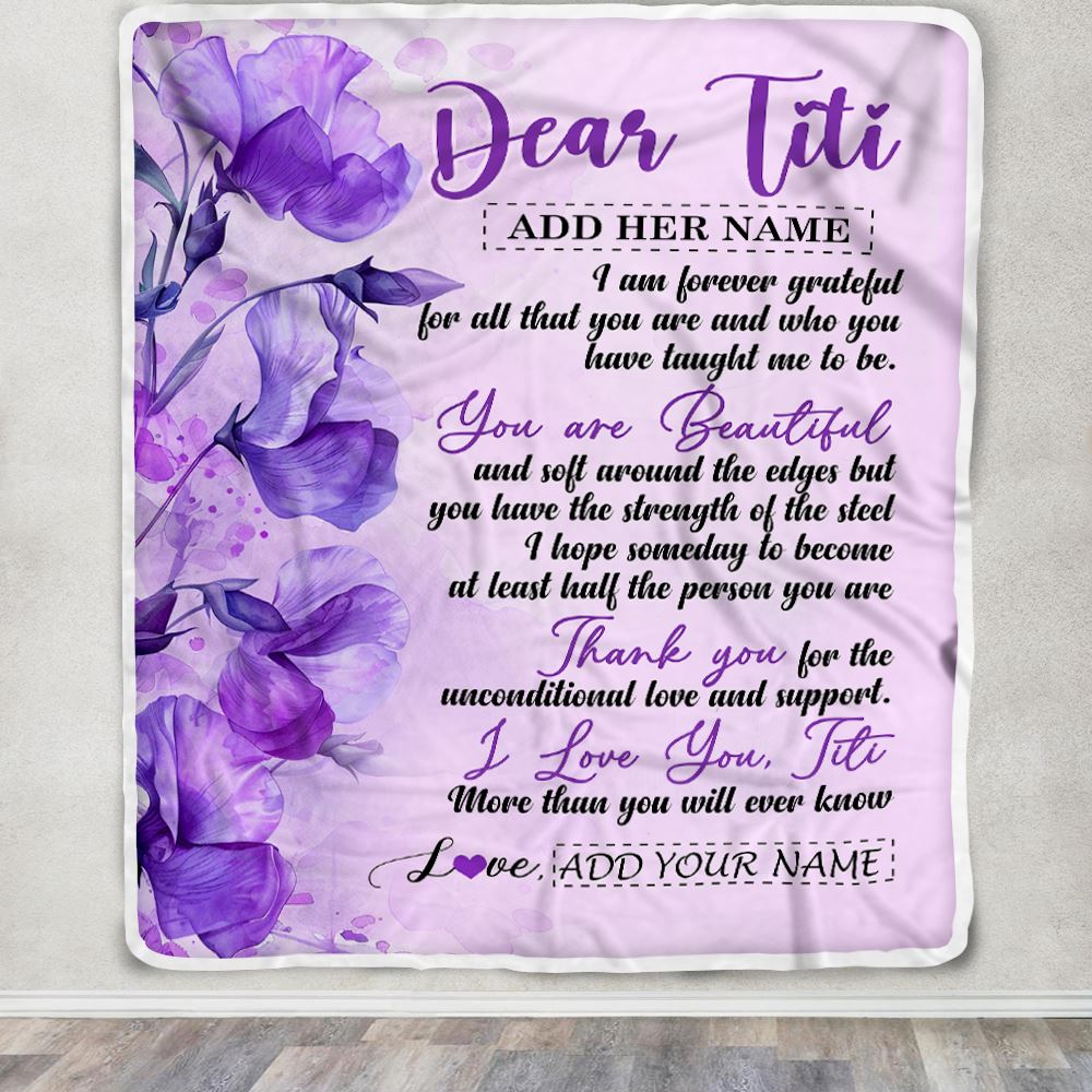 Personalized To My Titi Gifts From Niece Nephew Blanket Flower You Are Beautiful Gifts For Titi Mothers Day Birthday Christmas Customized Fleece Throw Blanket | teecentury