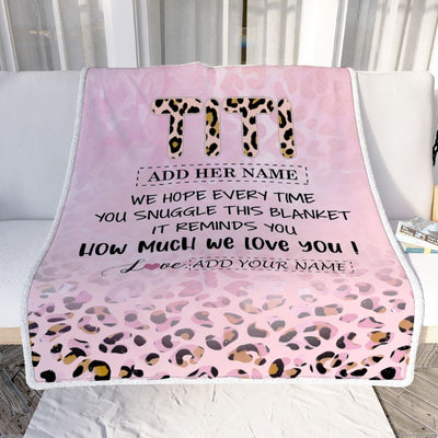 Personalized To My Titi Gifts From Niece Nephew Blanket Pink Leopard Happy Birthday Gifts For Titi Mothers Day Christmas Customized Fleece Throw Blanket | teecentury