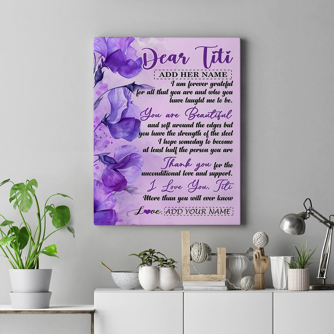 Personalized To My Titi Gifts From Niece Nephew Canvas Flower You Are Beautiful Gifts For Titi Mothers Day Birthday Christmas Custom Custom Art Print Framed Canvas | teecentury