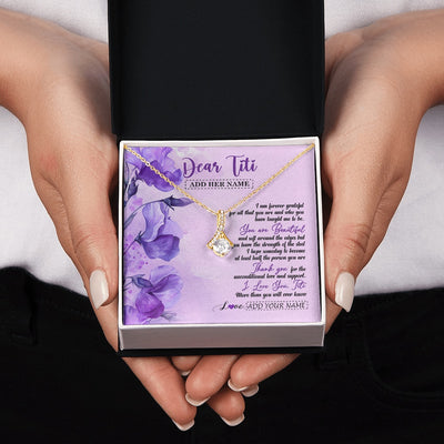 Alluring Beauty Necklace 18K Yellow Gold Finish | 2 | Personalized To My Titi Gifts From Niece Nephew Necklace Flower You Are Beautiful Gifts For Titi Mothers Day Birthday Christmas Custom Gift Box Message Card | teecentury.myshopify