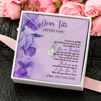 Alluring Beauty Necklace 14K White Gold Finish | 2 | Personalized To My Titi Gifts From Niece Nephew Necklace Flower You Are Beautiful Gifts For Titi Mothers Day Birthday Christmas Custom Gift Box Message Card | teecentury.myshopify