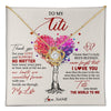 Love Knot Necklace 18K Yellow Gold Finish | 1 | Personalized To My Titi Necklace From Niece Nephew Never Forget That I Love You You Mean The World Titi Birthday Mothers Day Christmas Customized Gift Box Message Card | teecentury