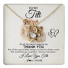 Forever Love Necklace 18K Yellow Gold Finish | 1 | Personalized To My Titi Necklace From Niece Nephew Thank You Lion Titi Gift For Mothers Day Birthday Gift Christmas For Titi Customized Gift Box Message Card | teecentury