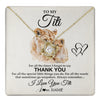 Love Knot Necklace 18K Yellow Gold Finish | 1 | Personalized To My Titi Necklace From Niece Nephew Thank You Lion Titi Gift For Mothers Day Birthday Gift Christmas For Titi Customized Gift Box Message Card | teecentury