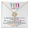 Love Knot Necklace 18K Yellow Gold Finish | 1 | Personalized To My Titi Necklace From Niece Nephew We Squeezed This Necklace Titi Birthday Mothers Day Christmas Jewelry Customized Gift Box Message Card | teecentury