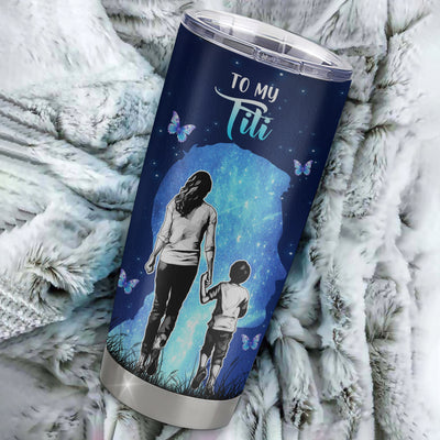 Personalized To My Titi Tumbler From Nephew Stainless Steel Cup Butterfly Forever And Always Titi Gift Birthday Mothers Day Thanksgiving Christmas Travel Mug | teecentury