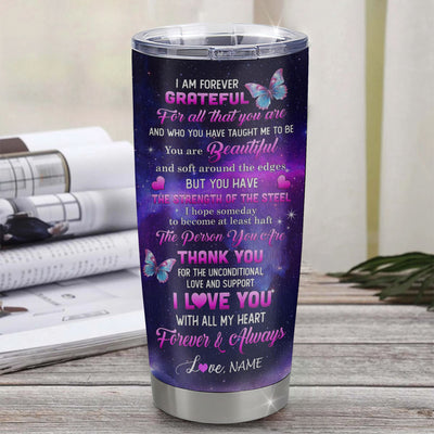 Personalized To My Titi Tumbler From Niece Stainless Steel Cup Grateful Thank You Butterfly Titi Gift Birthday Mothers Day Thanksgiving Christmas Travel Mug | teecentury