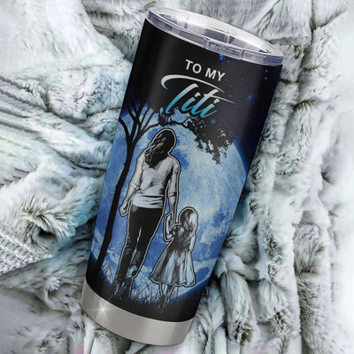 Personalized To My Titi Tumbler From Niece Stainless Steel Cup Thank You Day By Day Titi Birthday Mothers Day Thanksgiving Christmas Travel Mug | teecentury