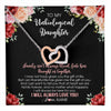 Interlocking Hearts Necklace Stainless Steel & Rose Gold Finish | 1 | Personalized To My Unbiological Daughter Necklace Family Together Birthday Gifts For Bonus Daughter Stepdaughter Christmas Customized Gift Box Message Card | teecentury