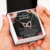 Interlocking Hearts Necklace Stainless Steel & Rose Gold Finish | 2 | Personalized To My Unbiological Granddaughter Necklace Family Together Birthday Gifts For Bonus Granddaughter Christmas Customized Gift Box Message Card | teecentury