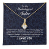 Alluring Beauty Necklace 18K Yellow Gold Finish | 1 | Personalized To My Unbiological Sister Necklace For Soul Sister Best Friend Bff Birthday Graduation Christmas Pendant Jewelry Customized Gift Box Message Card | teecentury